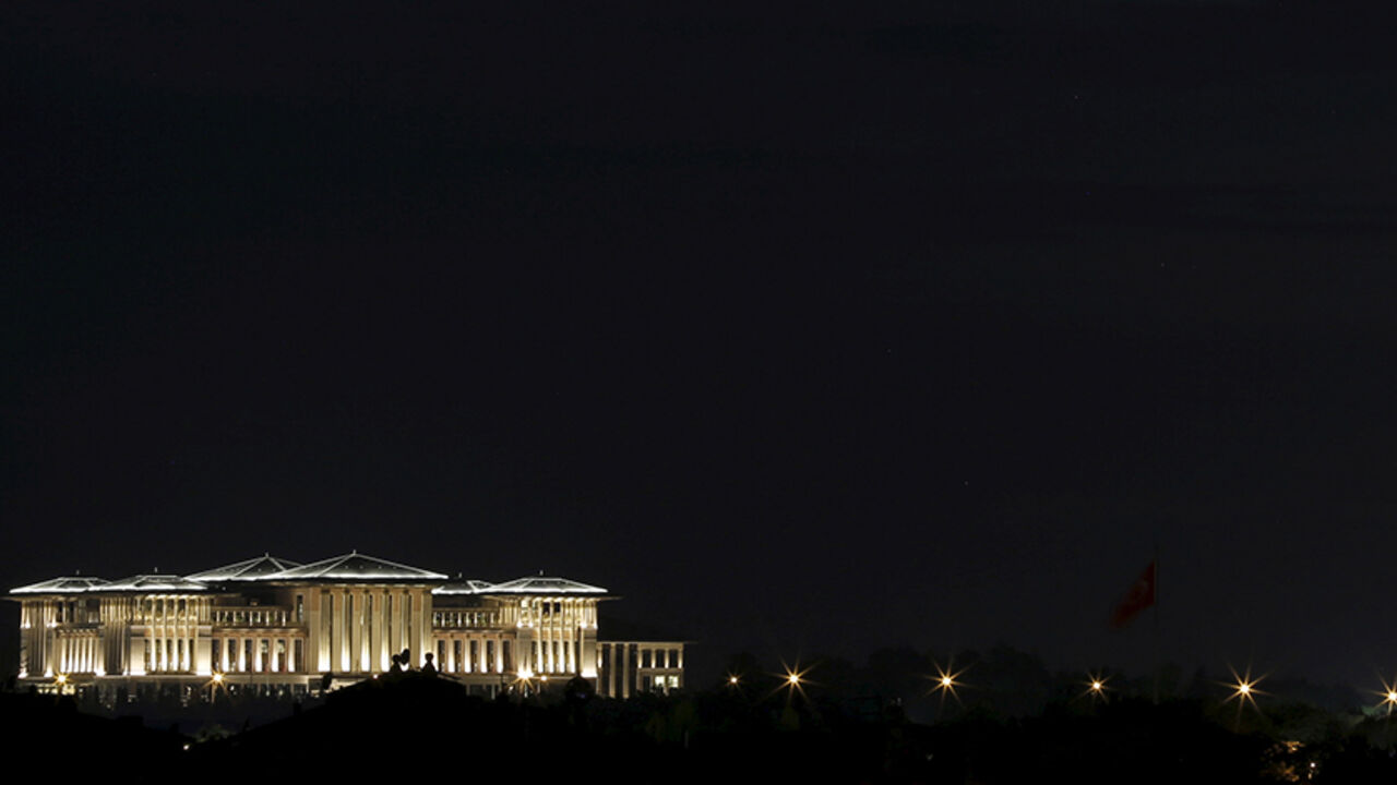 TURKEY-ELECTION/ERDOGAN-TOILET Turkish President Tayyip Erdogan's Presidential Palace complex is pictured in Ankara, Turkey, May 28, 2015. Irritated by accusations of lavishness, Erdogan has vowed to resign if the leader of the main opposition can find a single golden toilet seat in his vast new palace. Kemal Kilicdaroglu of the Republican People's Party (CHP) has repeatedly criticised Erdogan's profligacy in campaign speeches ahead of a June 7 parliamentary election. "Gentlemen in Ankara, palaces have been built for you, planes bought,