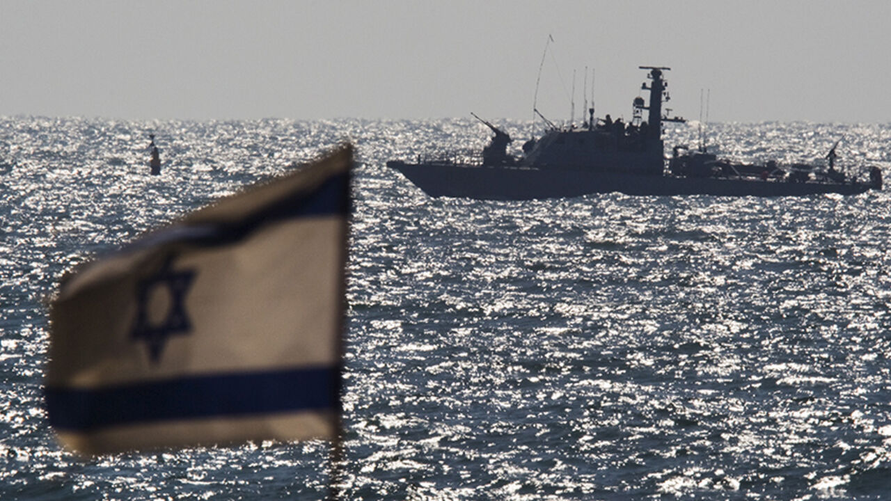 ISRAEL-GAZA/FLOTILLA An Israeli naval vessel is seen in the Mediterranean sea outside the port of Ashdod, Israel June 29, 2015. Israel said on Monday it had blocked a boat leading a four-vessel protest flotilla of foreign activists from reaching the Gaza Strip and forced the vessel to sail to the Israeli port. REUTERS/Amir Cohen - RTX1I9PS