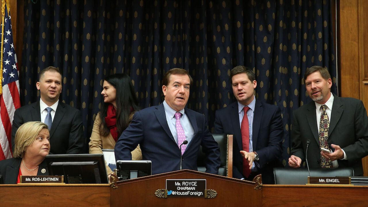 87970134 WASHINGTON, DC - NOVEMBER 04: Chairman Ed Royce (R-CA) )C) participates in a House Foreign Affairs Committee hearing on Capitol Hill, November 4, 2015 in Washington, DC. The committee heard testimony from State DepartmentÊofficials onÊU.S. policy after Russia's escalation in Syria. (Photo by Mark Wilson/Getty Images)