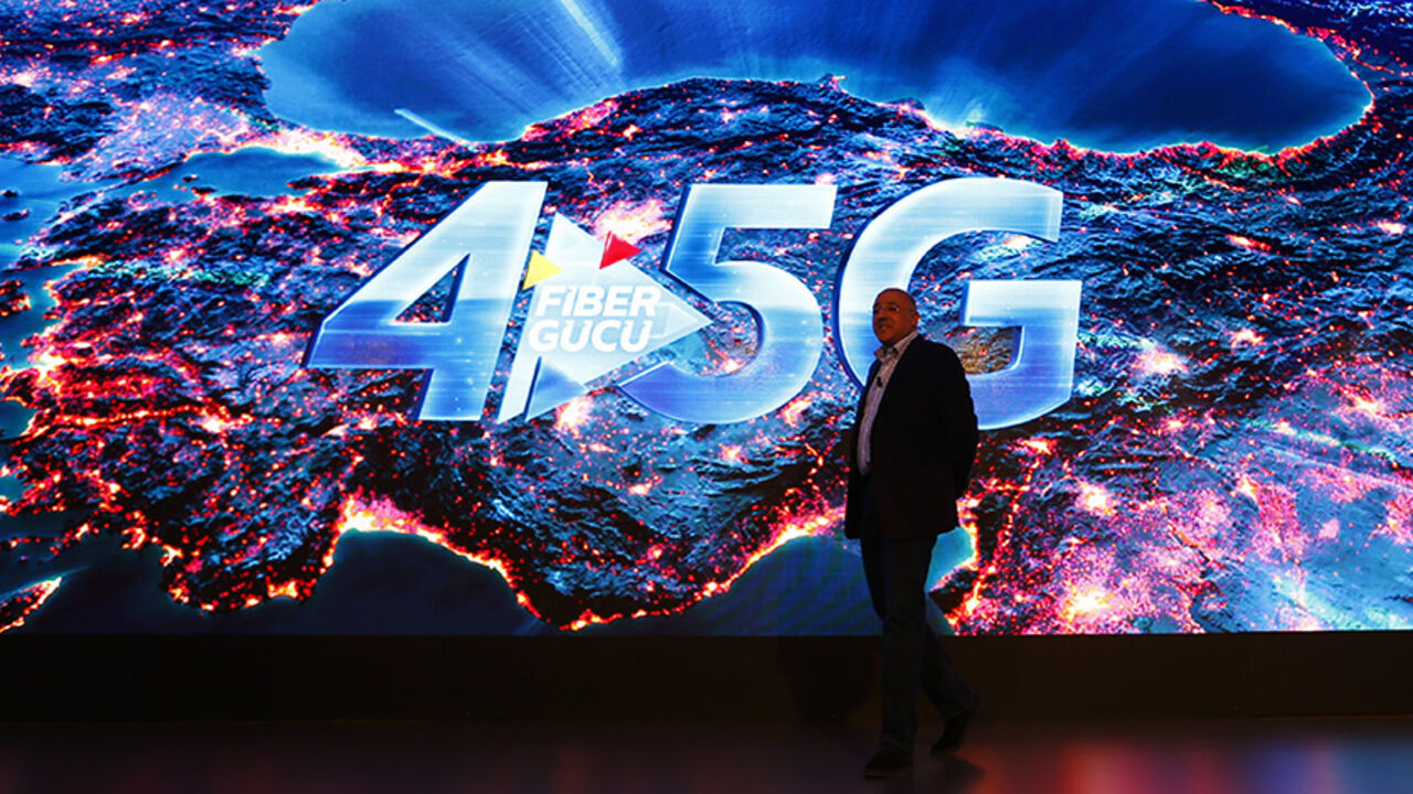 TURKEY-TELEKOMS/ Turk Telekom Chief Executive Rami Aslan talks during a news conference to present new highspeed mobile data services (4,5G) in Istanbul, Turkey March 29, 2016. While 4G has been available in some markets for years. Turkey's plan to roll out the service was complicated last year when President Tayyip Erdogan suggested the country should "skip" 4G and wait instead until fifth-generation technology becomes available. The government then rebranded its tender for 4G mobile spectrum as "4.5G" although that is not