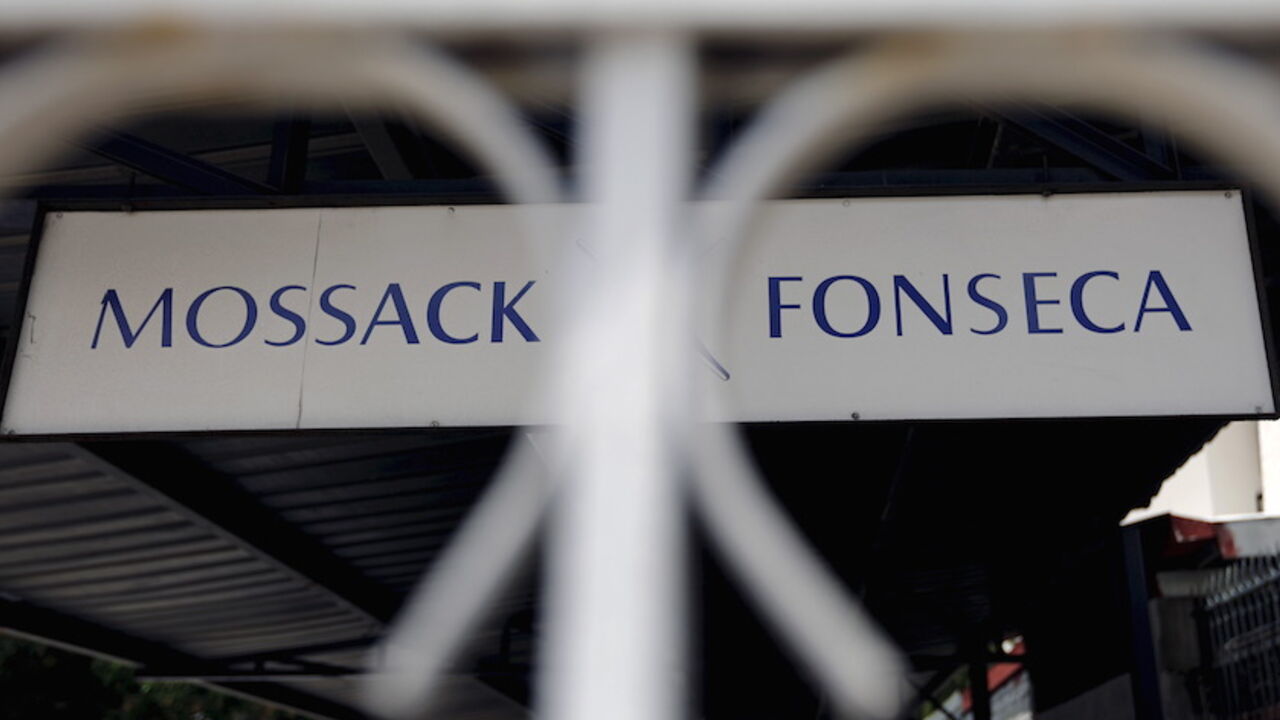 PANAMA-TAX/ Mossack Fonseca law firm sign is pictured in Panama City, in this April 4, 2016 file photo. REUTERS/Carlos Jasso/Files - RTX29OP5
