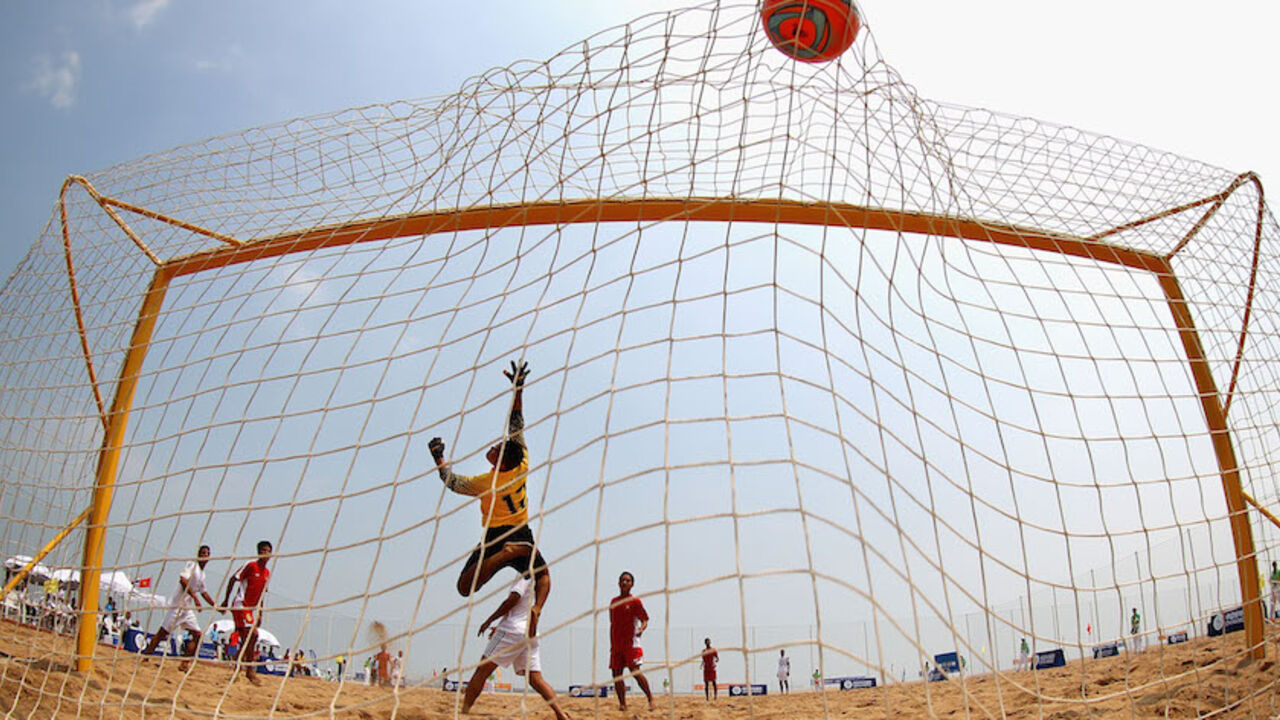 70216381 during the Beach Soccer XXXX match between XXX and XXXX on Day 0 of the 3rd Asian Beach Games Haiyang 2012 at XXXX on June 16, 2012 in Haiyang, China.