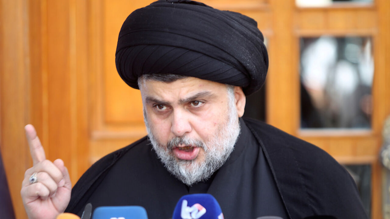 Moqtada al-Sadr speaks during news conference in Najaf Prominent Iraqi Shi'ite cleric Moqtada al-Sadr speaks during news conference in Najaf, south of Baghdad, April 30, 2016. REUTERS/Alaa Al-Marjani - RTX2C8KD