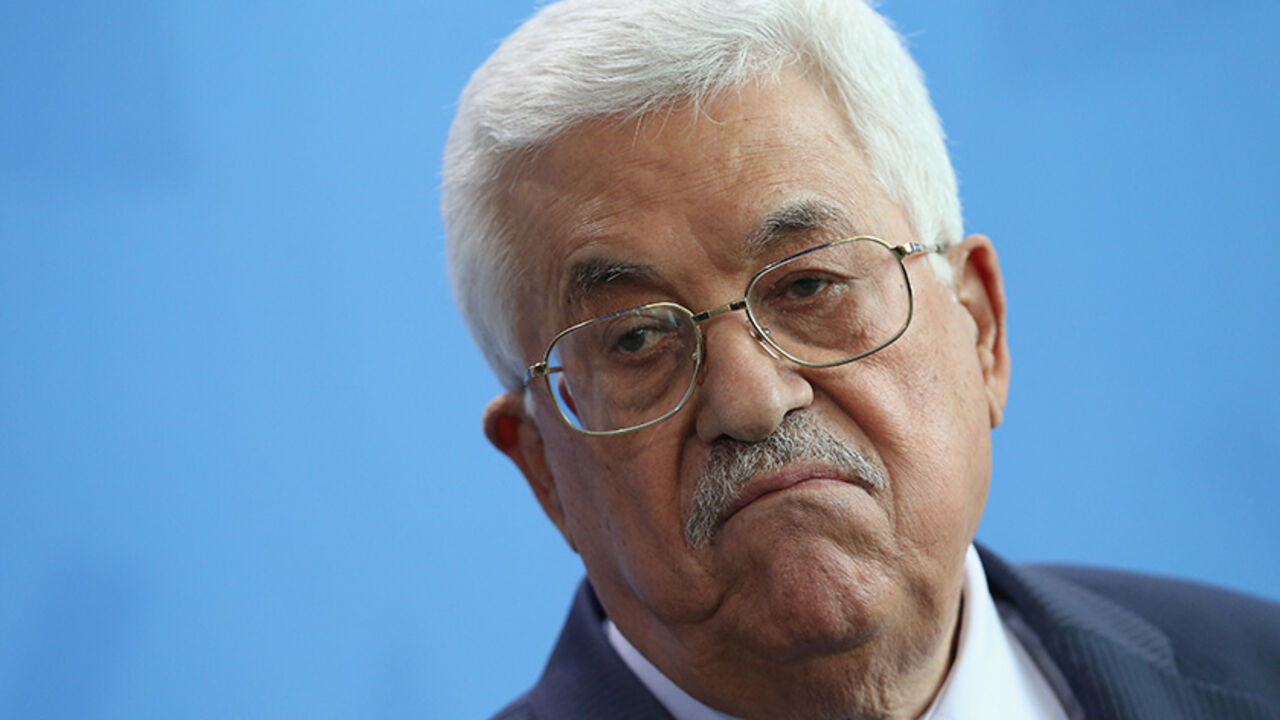 90256085 BERLIN, GERMANY - APRIL 19: Palestinian President Mahmoud Abbas speaks to the media with German Chancellor Angela Merkel (not pictured) following talks at the Chancellery on April 19, 2016 in Berlin, Germany. Abbas is meeting with Merkel as well as other European leaders as well as Vladimir Putin of Russia in an effort to gain support for the Mideast peace process. Abbas is next scheduled to travel to New York to attend peace talks at the United Nations. (Photo by Sean Gallup/Getty Images)