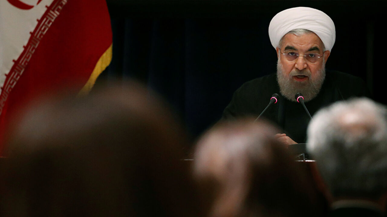 Iranian President Hassan Rouhani speaks at a news conference near the United Nations General Assembly in the Manhattan borough of New York, U.S., September 22, 2016. REUTERS/Lucas Jackson  - RTSP0TS