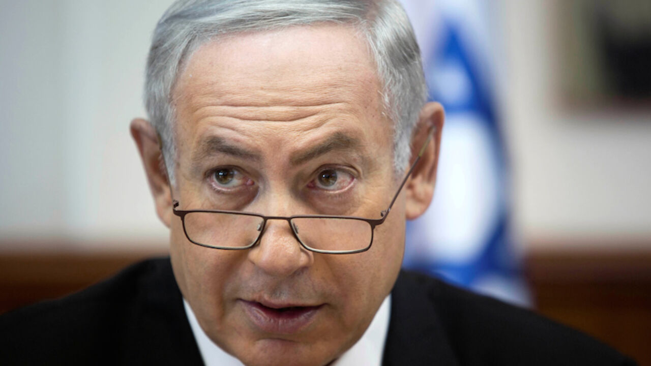 Israeli Prime Minister Benjamin Netanyahu attends the weekly cabinet meeting at his office in Jerusalem Israeli Prime Minister Benjamin Netanyahu attends the weekly cabinet meeting at his office in Jerusalem, 30 August 2016. REUTERS/Abir Sultan/Pool - RTX2NKHM
