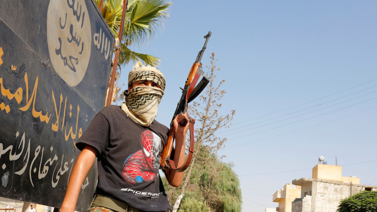 A member of Turkish-backed Free Syrian Army (FSA) patrols in the border town of Jarablus A member of the Turkish-backed Free Syrian Army (FSA) patrols in the border town of Jarablus, Syria, August 31, 2016. REUTERS/Umit Bektas TPX IMAGES OF THE DAY - RTX2NQ2X