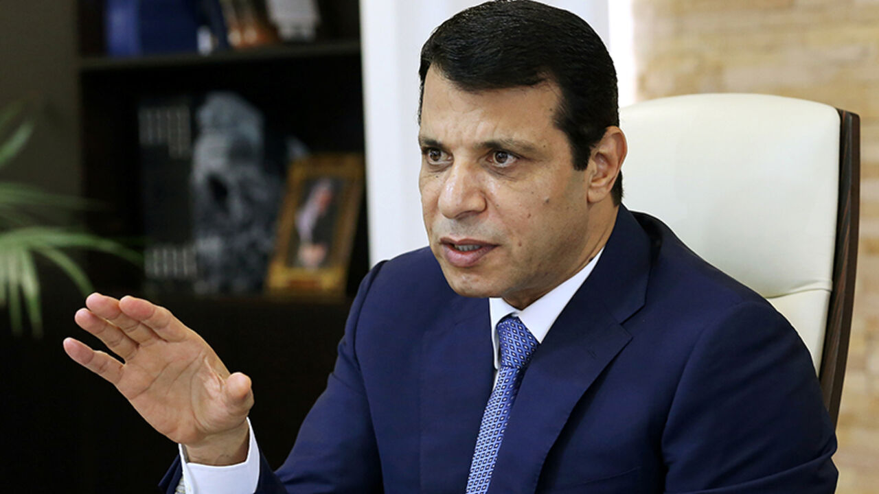 PALESTINIANS-LEADERSHIP/ Mohammed Dahlan, a former Fatah security chief, gestures in his office in Abu Dhabi, United Arab Emirates October 18, 2016. Picture taken October 18, 2016. REUTERS/Stringer - RTX2QI8I