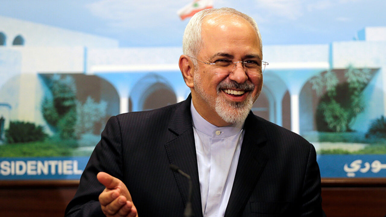 LEBANON-IRAN/ Iran's Foreign Minister Mohammad Javad Zarif reacts while talking to media after meeting with Lebanese President Michel Aoun at the presidential palace in Baabda, near Beirut, Lebanon November 7, 2016. REUTERS/Mohamed Azakir - RTX2SD9X