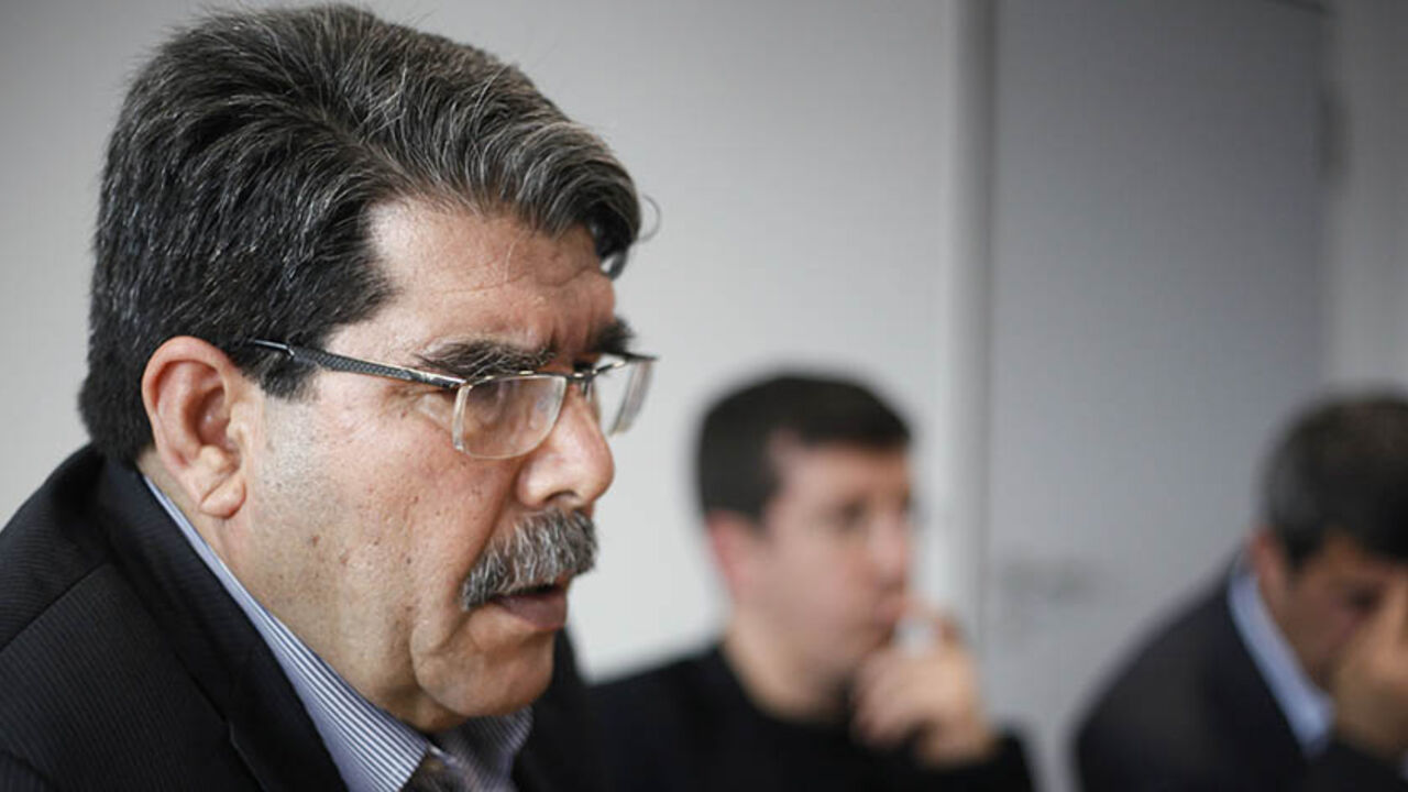 SYRIA-CRISIS/KURDS Saleh Muslim, head of the Kurdish Democratic Union Party (PYD), is seen during a Reuters interview in Berlin April 18, 2013. Bombings of Kurdish areas in Syria suggest that Syrian Kurds, long detached from the revolt against President Bashar al-Assad, are increasingly being targeted by his forces after they struck deals with rebels fighting to topple him, Muslim said. To match Interview SYRIA-CRISIS/KURDS REUTERS/Wolfgang Rattay (GERMANY - Tags: POLITICS CIVIL UNREST PROFILE) - RTXYR77