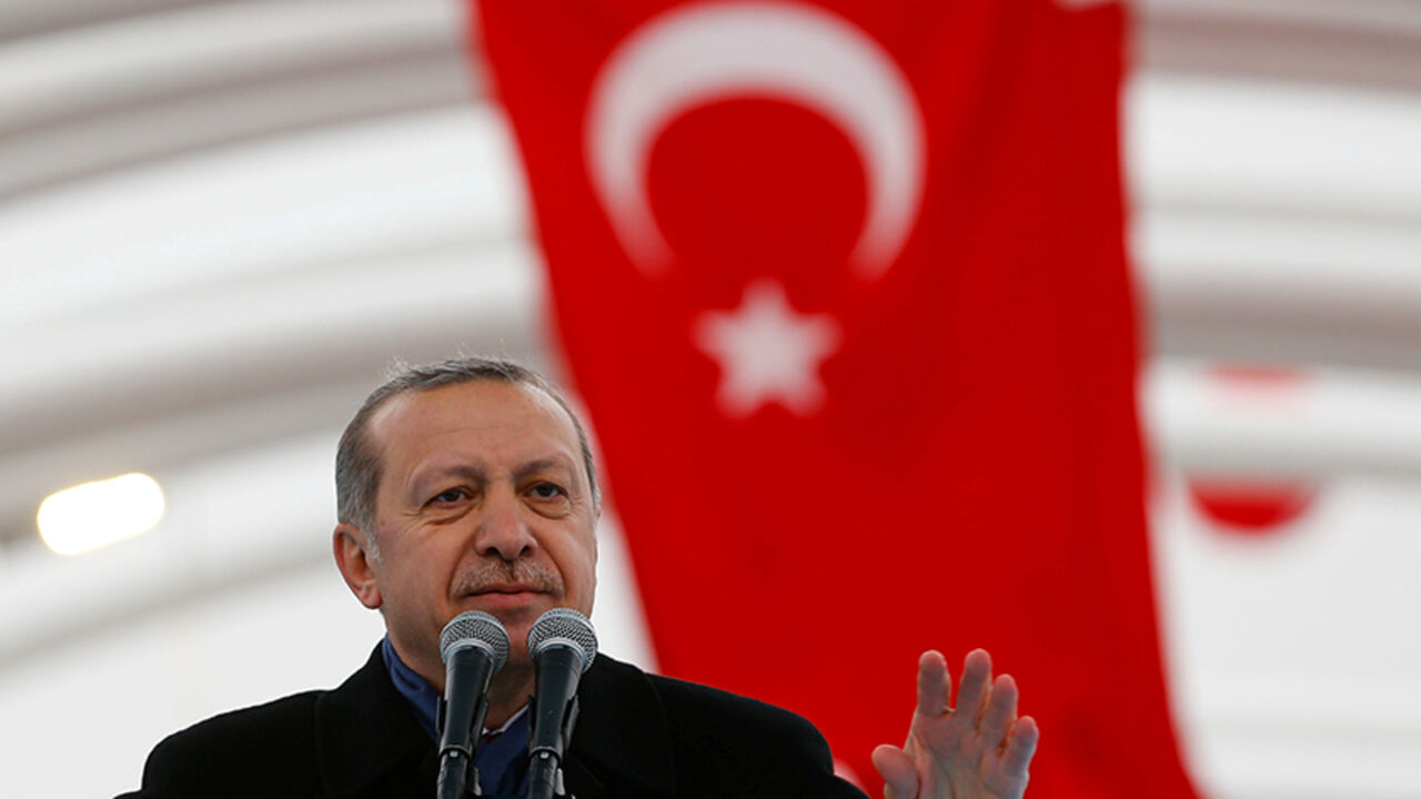 TURKEY-RUSSIA/ERDOGAN Turkish President Tayyip Erdogan makes a speech during the opening ceremony of Eurasia Tunnel in Istanbul, Turkey, December 20, 2016. REUTERS/Murad Sezer - RTX2VVCI