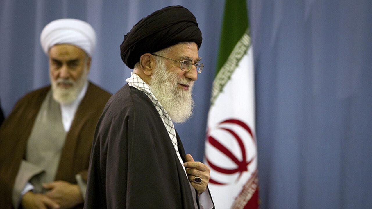IRAN-ELECTIONS/ EDITORS' NOTE: Reuters and other foreign media are subject to Iranian restrictions on leaving the office to report, film or take pictures in Tehran.
Iran's Supreme Leader Ayatollah Ali Khamenei departs after casting his ballot in the parliamentary election in Tehran March 2, 2012. Polls opened on Friday for a parliamentary election in Iran that will test the popularity of the clerical establishment at a time of a standoff with the West over the country's nuclear programme. REUTERS/Caren Firouz (IRAN - Tags