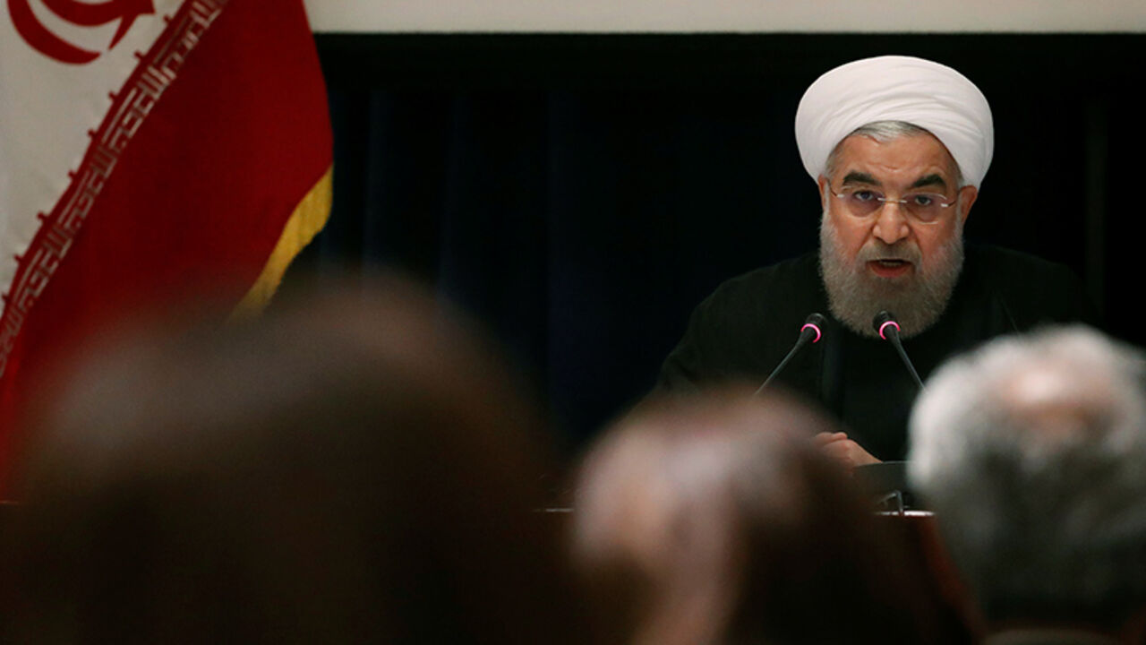 UN-ASSEMBLY/ Iranian President Hassan Rouhani speaks at a news conference near the United Nations General Assembly in the Manhattan borough of New York, U.S., September 22, 2016. REUTERS/Lucas Jackson - RTSP0TS
