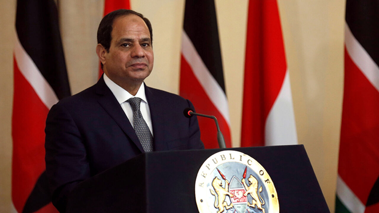 KENYA-EGYPT/ Egypt's President Abdel Fattah al-Sisi attends a news conference after holding bilateral talks with his Kenyan counterpart Uhuru Kenyatta (not pictured) at the State House in Nairobi, Kenya February 18, 2017. REUTERS/Thomas Mukoya - RTSZ9SB