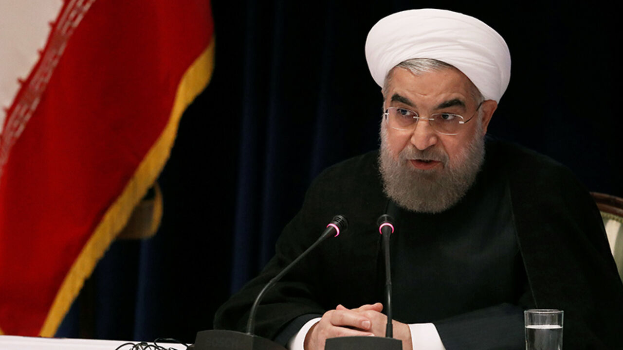 UN-ASSEMBLY/ Iranian President Hassan Rouhani speaks at a news conference near the United Nations General Assembly in the Manhattan borough of New York, U.S., September 22, 2016. REUTERS/Lucas Jackson - RTSP0SP
