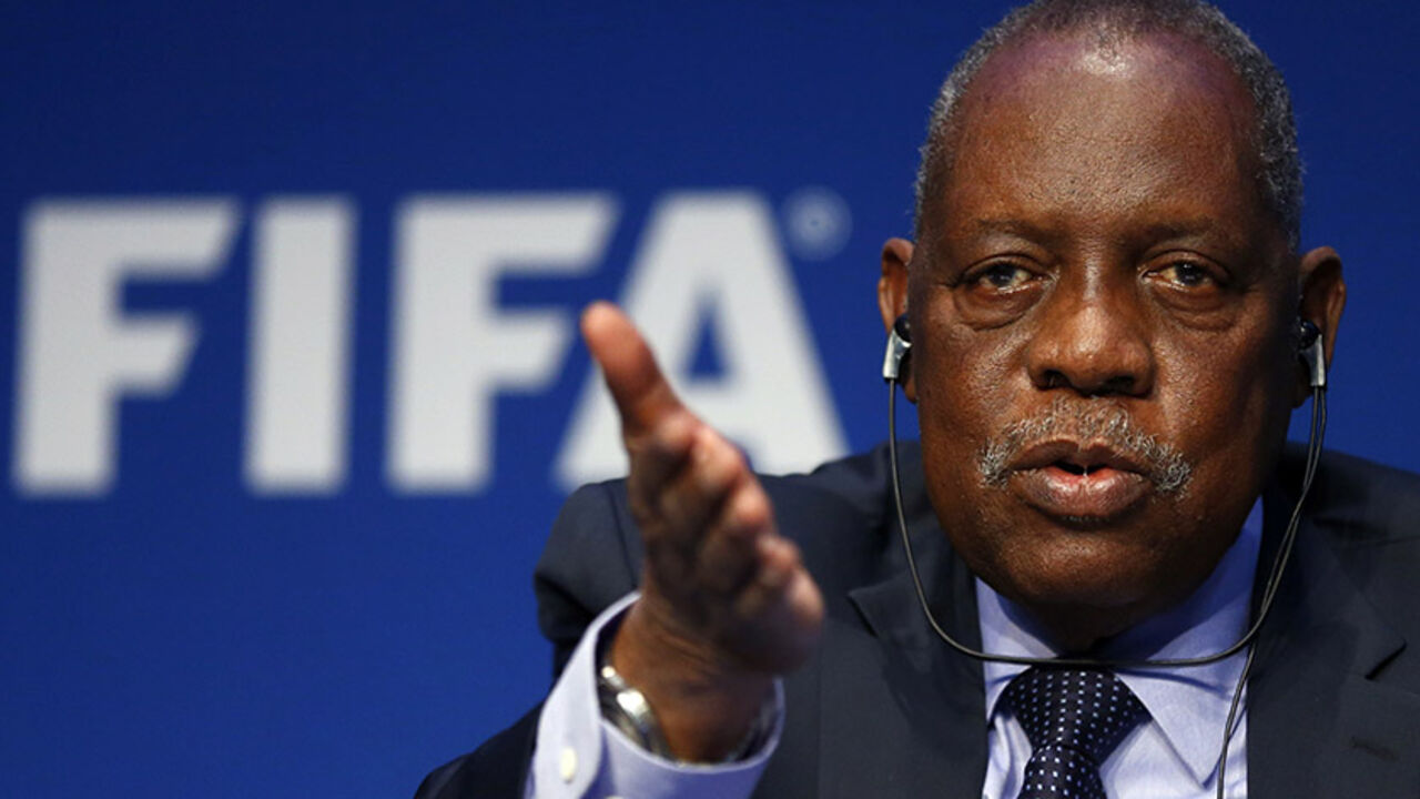 SOCCER-FIFA/REFORMS FIFA's acting president Issa Hayatou addresses a news conference after a meeting of the Executive Committee at FIFA's headquarters in Zurich, Switzerland December 3, 2015. REUTERS/Arnd Wiegmann - RTX1X0JI