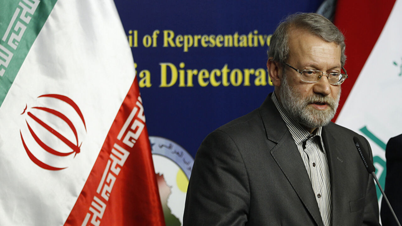 IRAQ-CRISIS Iran's parliament speaker Ali Larijani speaks during a news conference in Baghdad December 24, 2014. REUTERS/Thaier Al-Sudani (IRAQ - Tags: POLITICS) - RTR4J5W0