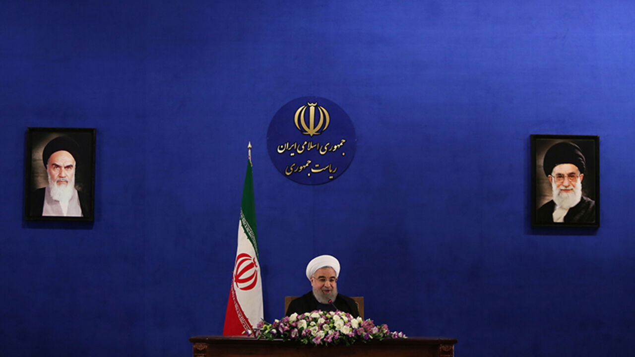 IRAN-ROUHANI/ Iranian president Hassan Rouhani attends a news conference in Tehran, Iran, May 22, 2017. TIMA via REUTERS ATTENTION EDITORS - THIS IMAGE WAS PROVIDED BY A THIRD PARTY. FOR EDITORIAL USE ONLY. - RTX371WD
