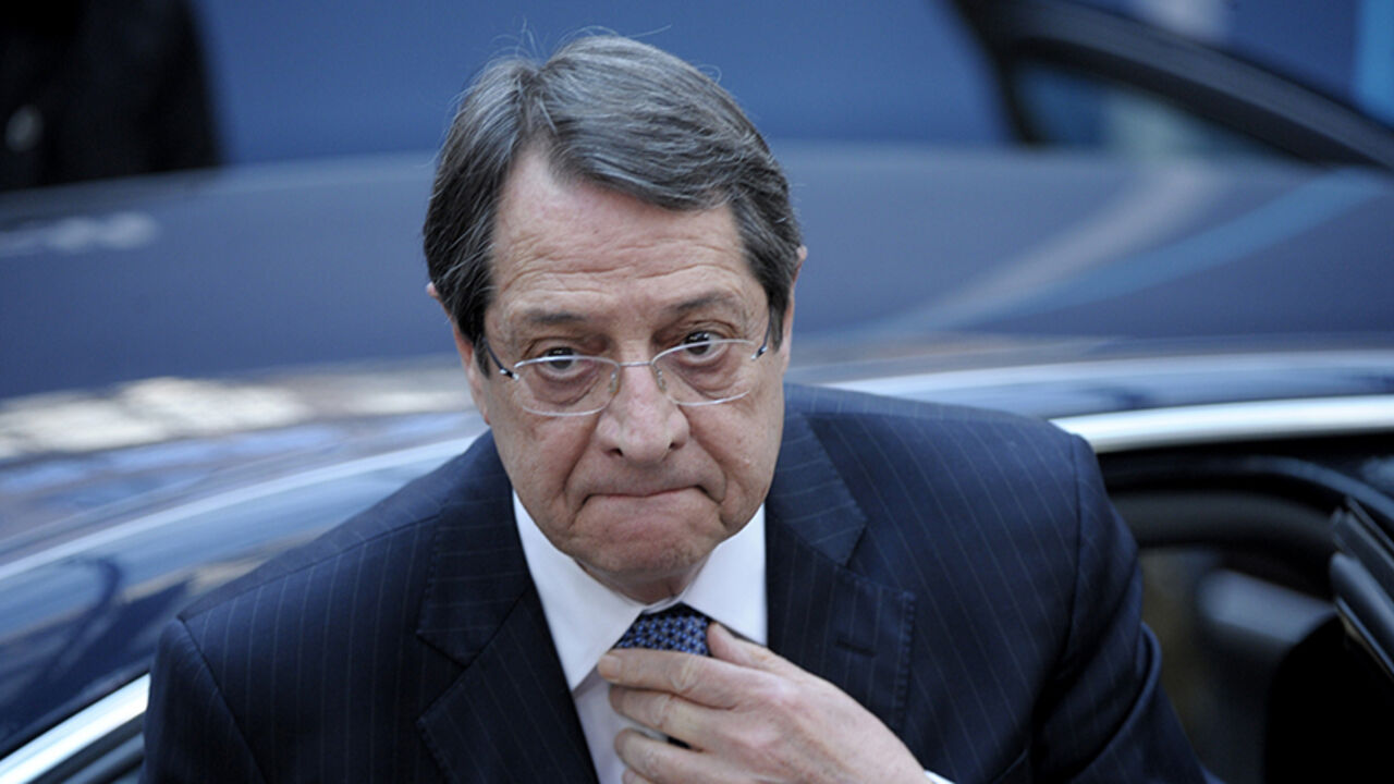 ARP4098530 Cypriot President Nicos Anastasiades arrives ahead of the European Council Summit at the European Union (EU) Headquarters in Brussels on February 12, 2015 AFP PHOTO / ALAIN JOCARD (Photo credit should read ALAIN JOCARD/AFP/Getty Images)