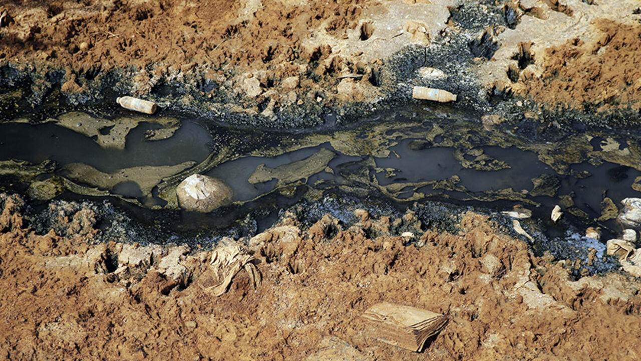 AFP_GE2SF Sewage is pictured flowing on the seaside in the coastal town of Khalde, south of the Lebanese capital Beirut, on September 22, 2016. / AFP / JOSEPH EID (Photo credit should read JOSEPH EID/AFP/Getty Images)
