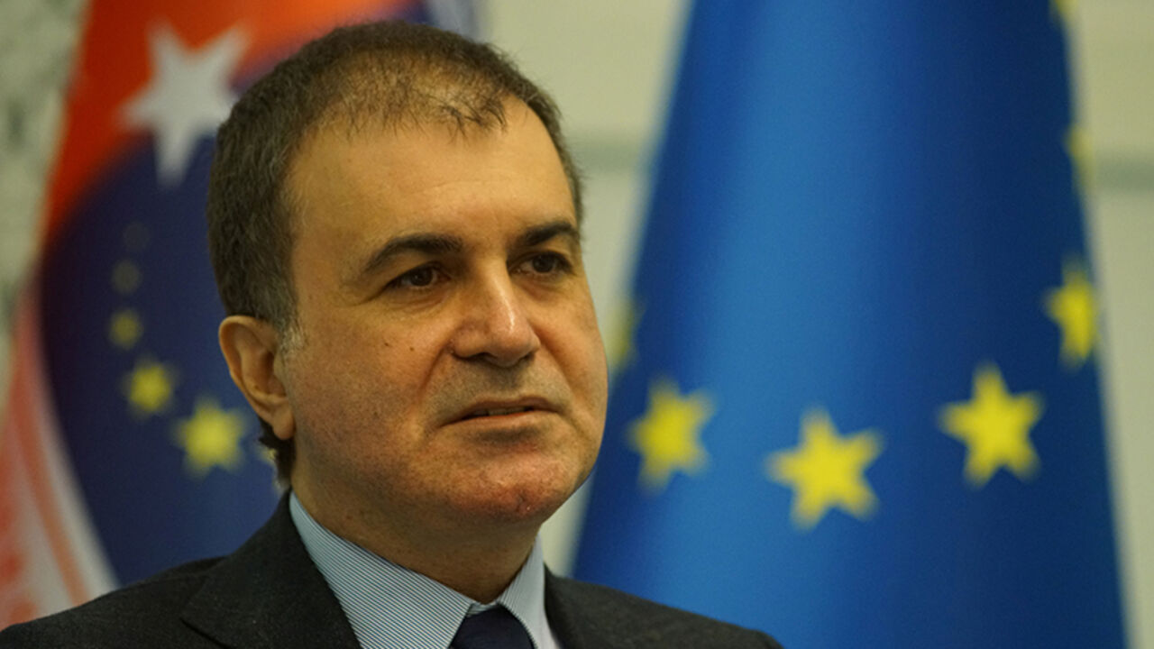 TURKEY-REFERENDUM/NETHERLANDS-MINISTER Turkey's Minister for EU Affairs Omer Celik reacts during an interview with Reuters in Ankara, Turkey, March 14, 2017. Picture taken March 14, 2017. REUTERS/Umit Bektas - RTX3127J