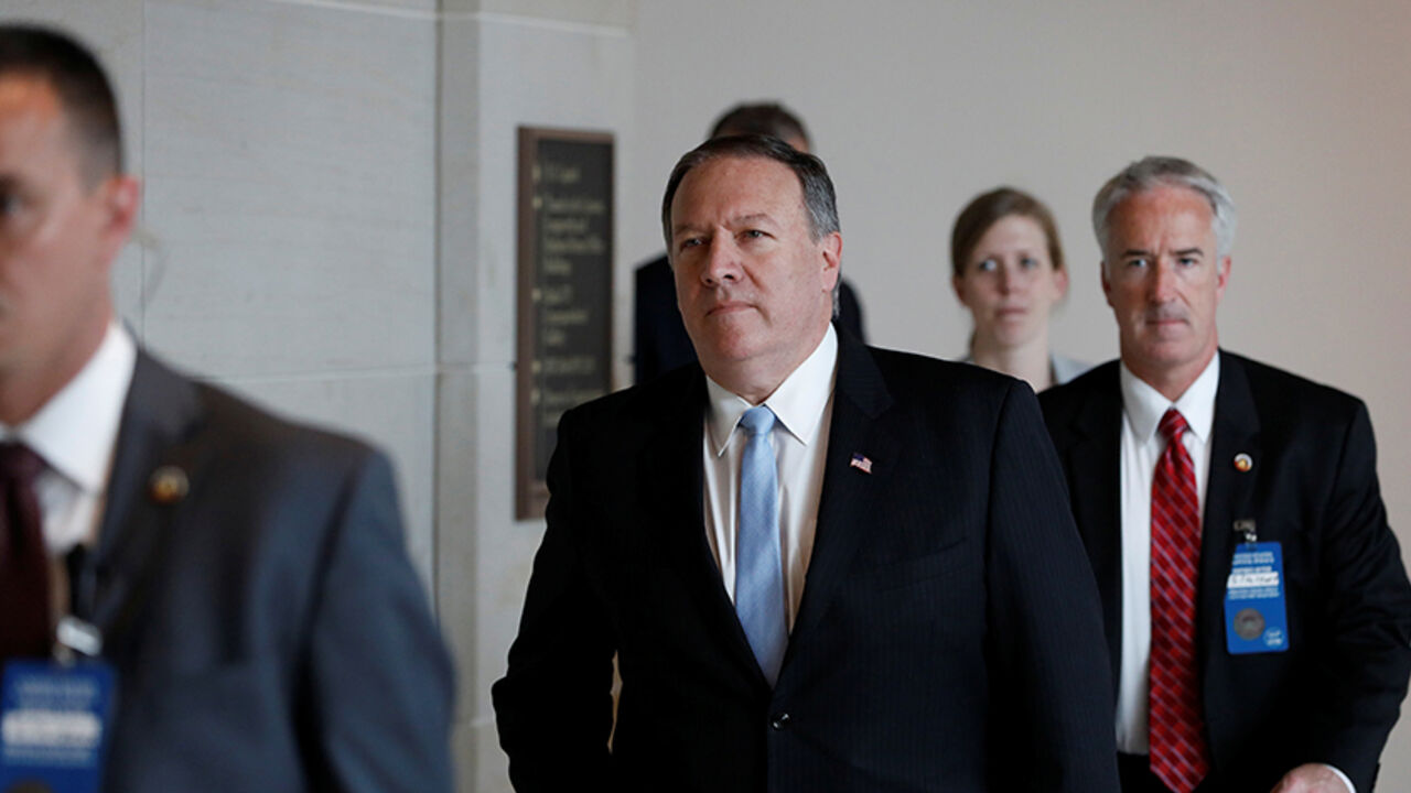 USA-TRUMP/RUSSIA Central Intelligence Agency Director Mike Pompeo arrives for a closed briefing before the House Intelligence Committee on Capitol Hill in Washington, D.C., U.S. May 16, 2017. REUTERS/Aaron P. Bernstein - RTX364MJ