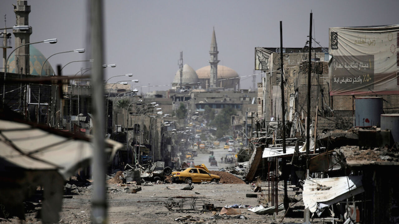 MIDEAST-CRISIS/IRAQ-MOSUL-PICTURES A view of a part of western Mosul, Iraq, May 29, 2017. Alkis Konstantinidis: "It was the second day of my assignment in Mosul and we were driving to join the Iraqi Federal Police forces at their frontline positions. The closer we got to our destination, the more obvious was the impact of the constant warfare. The cityscape was apocalyptic: demolished buildings, burnt cars tipped onto their sides, twisted masses of steel. We reached the frontline on what seemed a quiet day. But even if things appear calm, yo