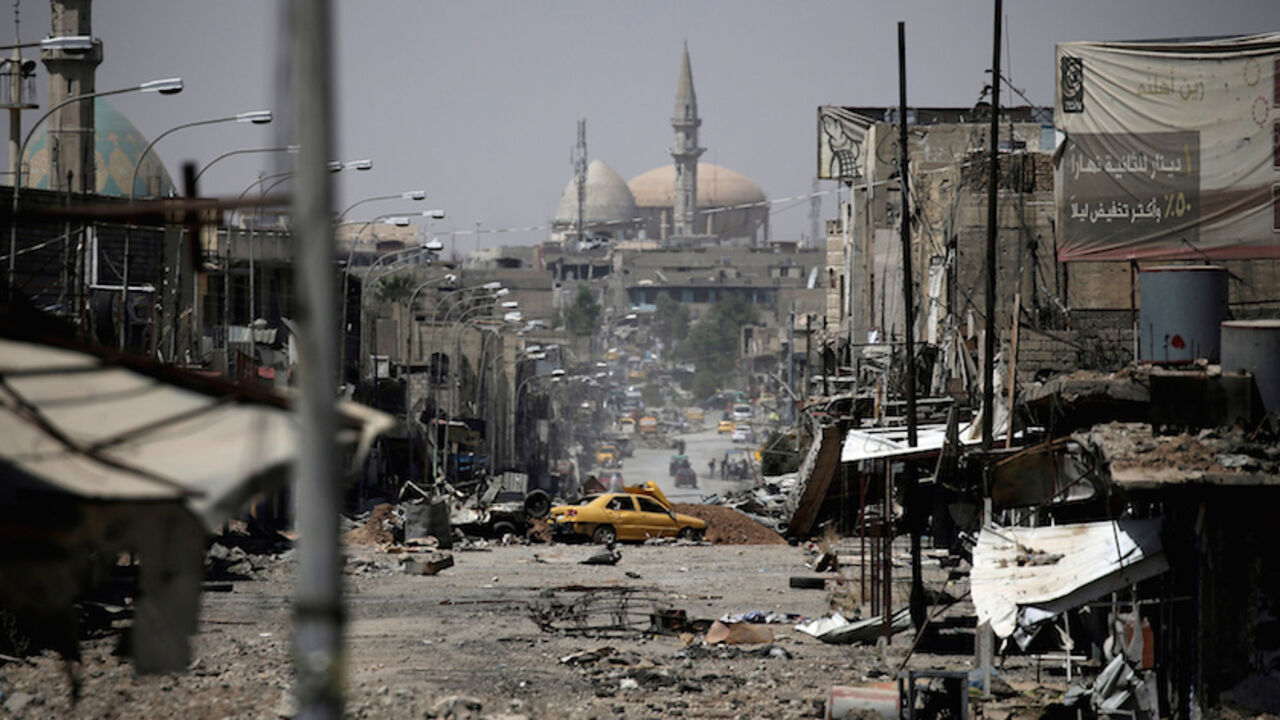 MIDEAST-CRISIS/IRAQ-MOSUL-PICTURES A view of a part of western Mosul, Iraq, May 29, 2017. Alkis Konstantinidis: "It was the second day of my assignment in Mosul and we were driving to join the Iraqi Federal Police forces at their frontline positions. The closer we got to our destination, the more obvious was the impact of the constant warfare. The cityscape was apocalyptic: demolished buildings, burnt cars tipped onto their sides, twisted masses of steel. We reached the frontline on what seemed a quiet day. But even if things appear calm, yo