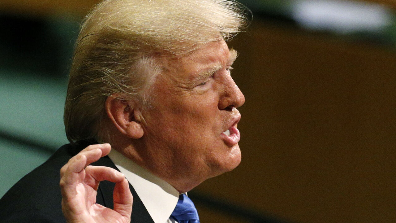 UN-ASSEMBLY/TRUMP U.S. President Donald Trump addresses the 72nd United Nations General Assembly at U.N. headquarters in New York, U.S., September 19, 2017. REUTERS/Brendan McDermid - HP1ED9J1MR9WE
