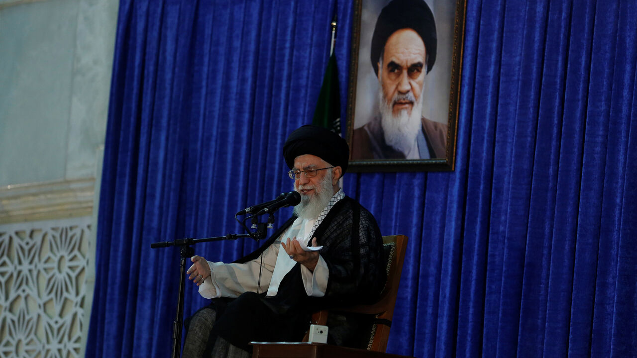 IRAN-LEADER/USA-SAUDI Iran's Supreme Leader Ayatollah Ali Khamenei delivers a speech during a ceremony marking the death anniversary of the founder of the Islamic Republic Ayatollah Ruhollah Khomeini, in Tehran, Iran, June 4, 2017. TIMA via REUTERS ATTENTION EDITORS - THIS IMAGE WAS PROVIDED BY A THIRD PARTY. FOR EDITORIAL USE ONLY. - RC16ADBF0A50