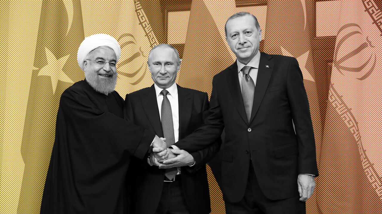MIDEAST-CRISIS/SYRIA-RUSSIA-SUMMIT Iran's President Hassan Rouhani, Russia's Vladimir Putin and Turkey's Tayyip Erdogan meet in Sochi, Russia November 22, 2017. Sputnik/Mikhail Metzel/Kremlin via REUTERS ATTENTION EDITORS - THIS IMAGE WAS PROVIDED BY A THIRD PARTY. - RC1A068CD8A0