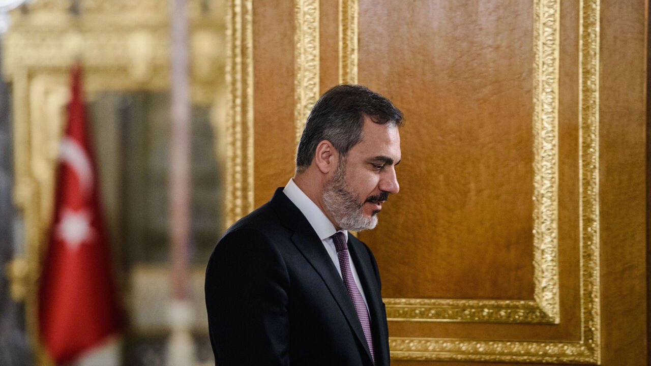 Head of Turkey's intelligence service, Hakan Fidan arrives for a press conference on October 10, 2016 in Istanbul.
Putin visits Turkey on October 10 for talks with counterpart Recep Tayyip Erdogan, pushing forward ambitious joint energy projects as the two sides try to overcome a crisis in ties. / AFP / OZAN KOSE        (Photo credit should read OZAN KOSE/AFP/Getty Images)
