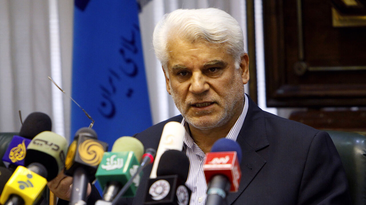 IRAN/ EDITORS' NOTE: Reuters and other foreign media are subject to Iranian restrictions on their ability to film or take pictures in Tehran.
Governor of the Central Bank of Iran Mahmoud Bahmani speaks with journalists during a news conference in Tehran August 8, 2010. REUTERS/Raheb Homavandi (IRAN - Tags: BUSINESS POLITICS) - GM1E6881H8501