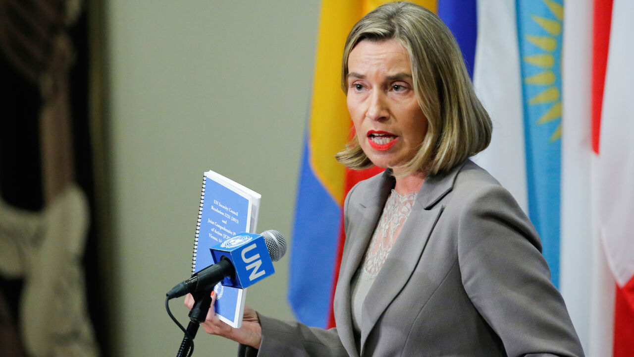 IRAN-NUCLEAR/UN European Union Foreign Affairs Chief Federica Mogherini gives her remarks after attending a meeting of the parties to the Iran nuclear deal during the 72nd United Nations General Assembly at U.N. headquarters in New York, U.S., September 20, 2017. REUTERS/Eduardo Munoz - RC1AF2F97690