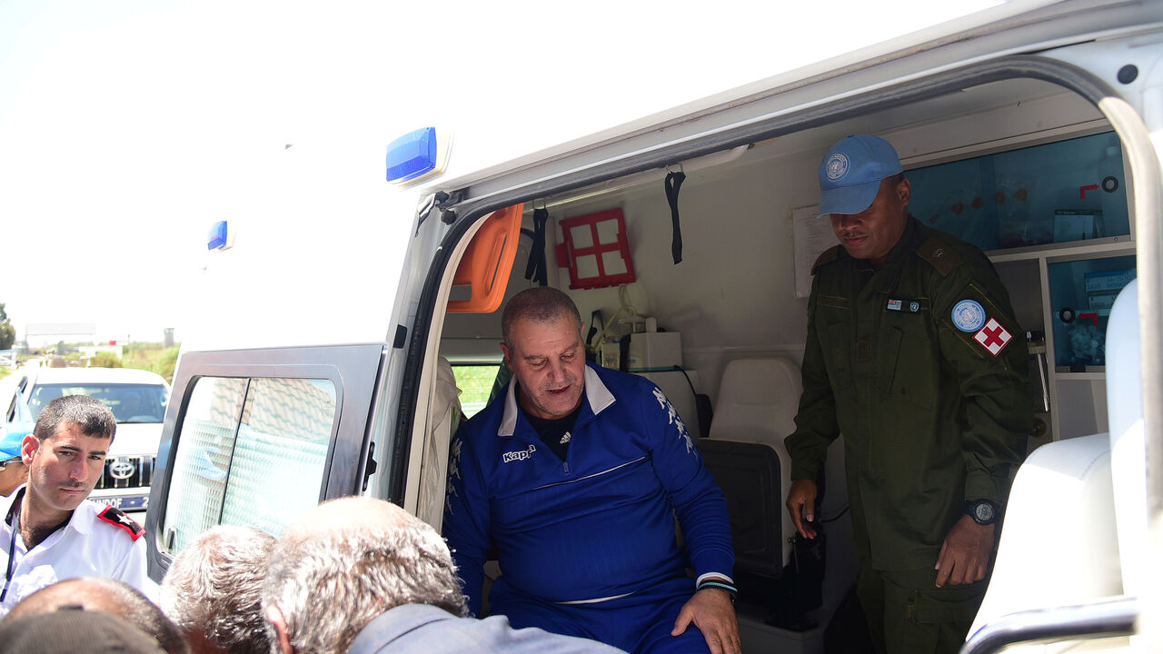 ISRAEL-SYRIA/ A freed prisoner is seen after he was released by Israel in what Damascus described as Russian-mediated reciprocation for the repatriation of the body of a long-missing Israeli soldier, at the Quneitra crossing, Syria, in this handout released by SANA on April 28, 2019. SANA/Handout via REUTERS ATTENTION EDITORS - THIS IMAGE WAS PROVIDED BY A THIRD PARTY. REUTERS IS UNABLE TO INDEPENDENTLY VERIFY THIS IMAGE - RC15296E83D0