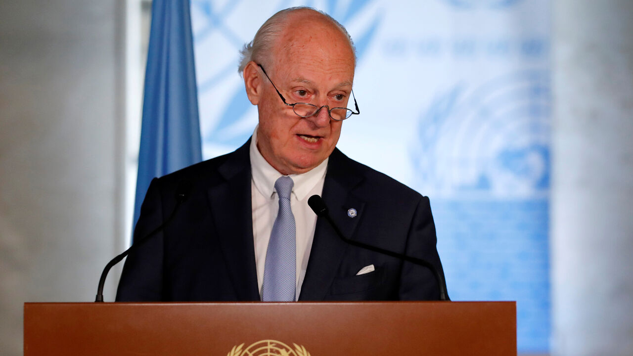 MIDEAST-CRISIS/SYRIA-UN U.N. Syria envoy Staffan de Mistura attends a news conference at the United Nations in Geneva, Switzerland June 14, 2018. REUTERS/Denis Balibouse - RC119408FC70