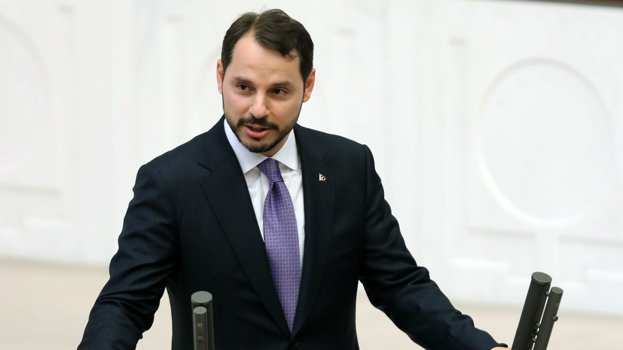 AFP_17F290 Turkey's newly appointed Minister of Treasury and Finance Berat Albayrak swears in at the Grand National Assembly of Turkey (TBMM) in Ankara, Turkey on July 10, 2018. (Photo by ADEM ALTAN / AFP) (Photo credit should read ADEM ALTAN/AFP/Getty Images)