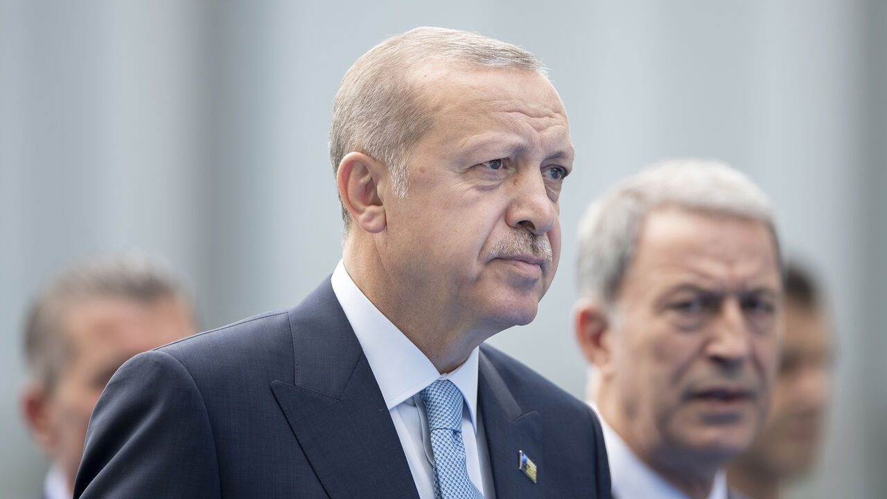 jj015879.jpg BRUSSELS, BELGIUM - JULY 12: Turkish President Recep Tayyip Erdogan arrives at the 2018 NATO Summit at NATO headquarters on July 12, 2018 in Brussels, Belgium. Leaders from NATO member and partner states are meeting for a two-day summit, which is being overshadowed by strong demands by U.S. President Trump for most NATO member countries to spend more on defense. (Photo by Jasper Juinen/Getty Images)
