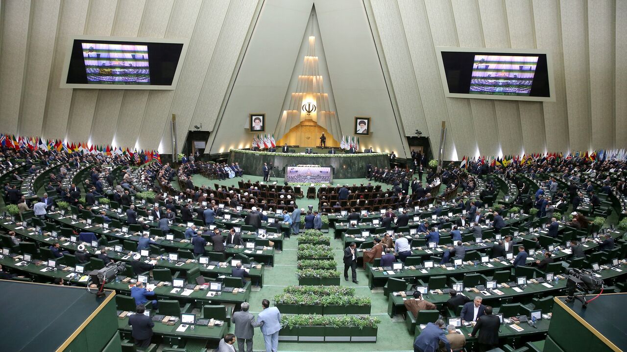 View shows the swearing-in ceremony for Iranian president Hassan Rouhani for a further term, at the parliament in Tehran A view shows the swearing-in ceremony for Iranian president Hassan Rouhani for a further term, at the parliament in Tehran, Iran, August 5, 2017. Nazanin Tabatabaee Yazdi/TIMA via REUTERS ATTENTION EDITORS - THIS IMAGE WAS PROVIDED BY A THIRD PARTY. - RC18FF0579A0