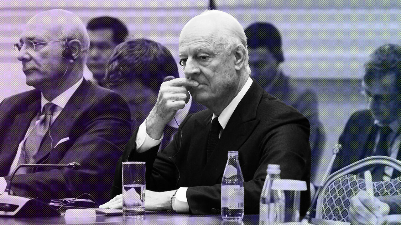 AFP_1B71N7 UN Special Envoy for Syria Staffan de Mistura attends the plenary session of Syria peace talks brokered by Iran, Russia and Turkey in Astana on November 29, 2018. (Photo by Stanislav FILIPPOV / AFP) (Photo credit should read STANISLAV FILIPPOV/AFP/Getty Images)