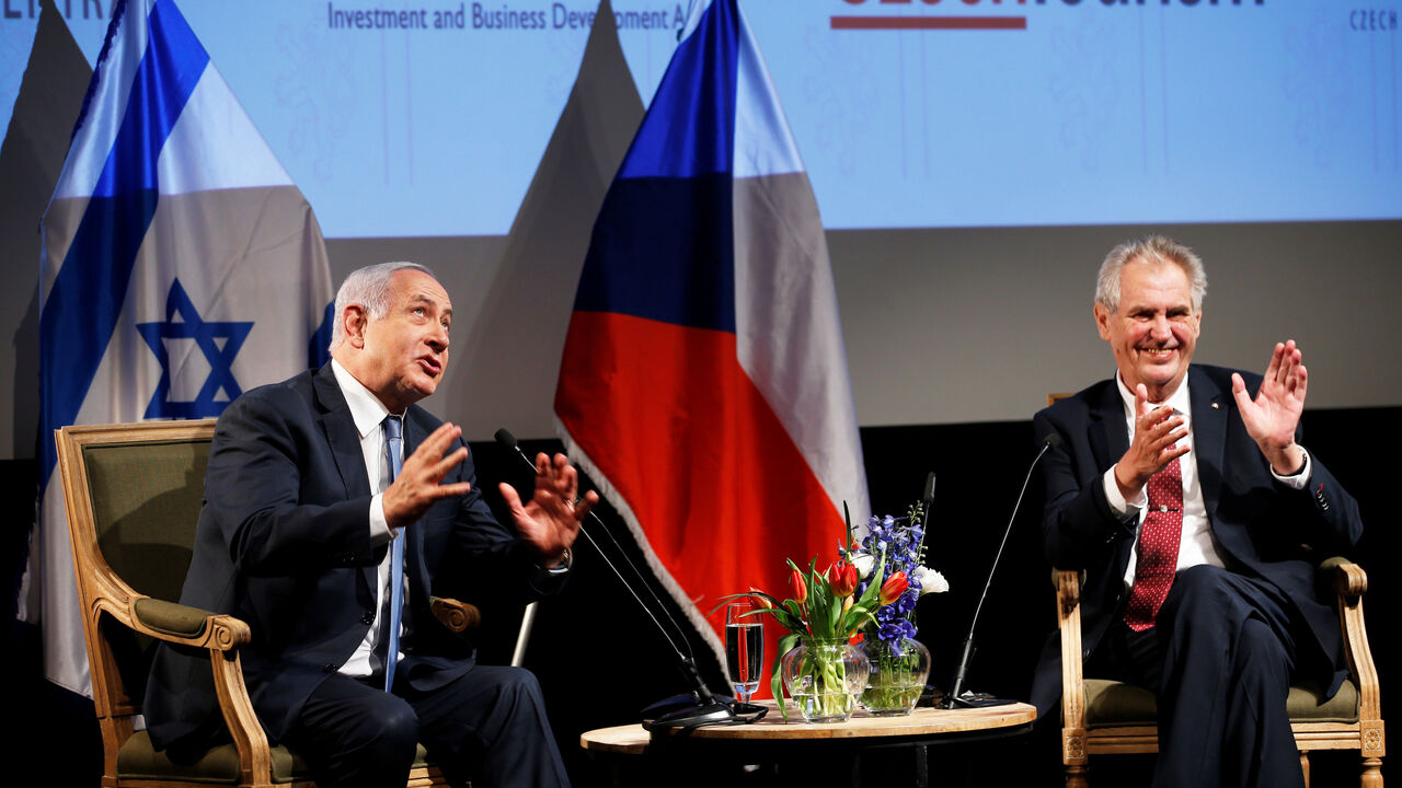 Israeli Prime Minister Benjamin Netanyahu and Czech President Milos Zeman attend the inauguration of the "Czech House" in Jerusalem Israeli Prime Minister Benjamin Netanyahu and Czech President Milos Zeman attend the inauguration of the "Czech House" in Jerusalem November 27, 2018. REUTERS/Ronen Zvulun - RC12B86811C0