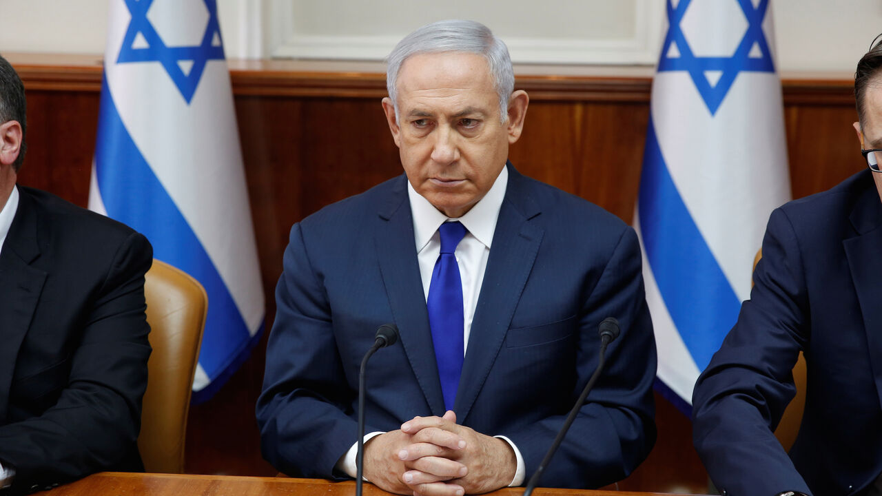 MIDEAST-CRISIS/SYRIA-ISRAEL-RUSSIA Israeli Prime Minister Benjamin Netanyahu attends the weekly cabinet meeting at his office in Jerusalem October 7, 2018. Abir Sultan/Pool via REUTERS - RC173BB25600