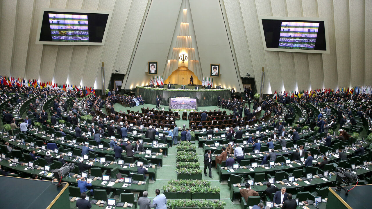 View shows the swearing-in ceremony for Iranian president Hassan Rouhani for a further term, at the parliament in Tehran A view shows the swearing-in ceremony for Iranian president Hassan Rouhani for a further term, at the parliament in Tehran, Iran, August 5, 2017. Nazanin Tabatabaee Yazdi/TIMA via REUTERS ATTENTION EDITORS - THIS IMAGE WAS PROVIDED BY A THIRD PARTY. - RC18FF0579A0