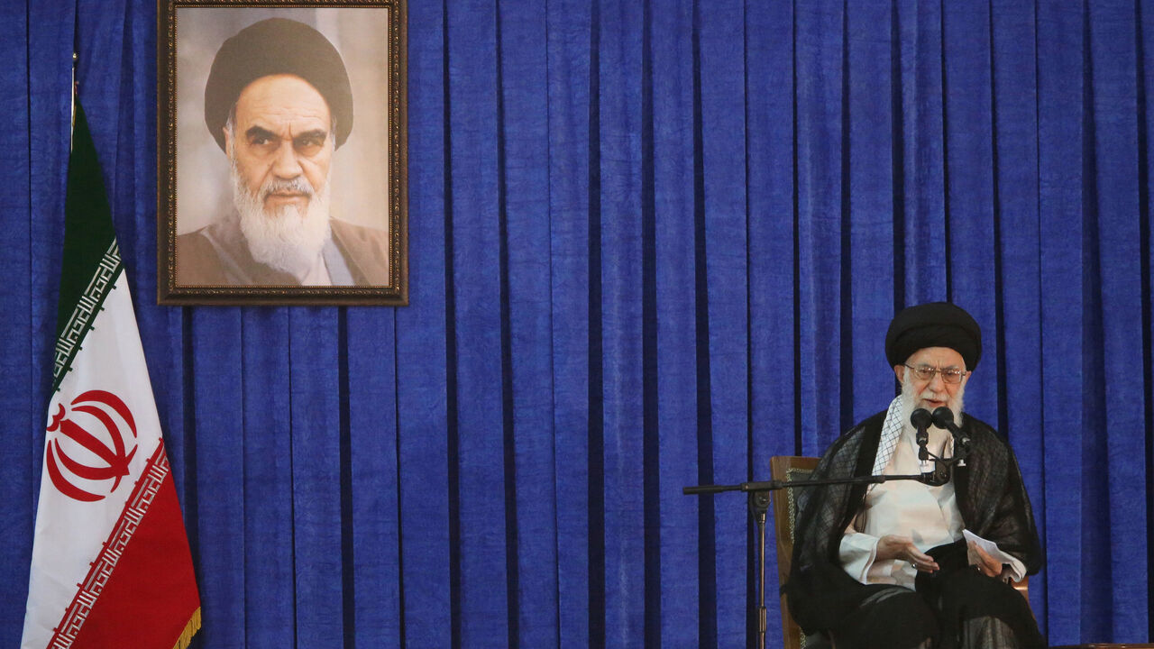 IRAN-LEADER/USA-SAUDI Iran's Supreme Leader Ayatollah Ali Khamenei delivers a speech during a ceremony marking the death anniversary of the founder of the Islamic Republic Ayatollah Ruhollah Khomeini, in Tehran, Iran, June 4, 2017. TIMA via REUTERS ATTENTION EDITORS - THIS IMAGE WAS PROVIDED BY A THIRD PARTY. FOR EDITORIAL USE ONLY. - RC13A53A0670