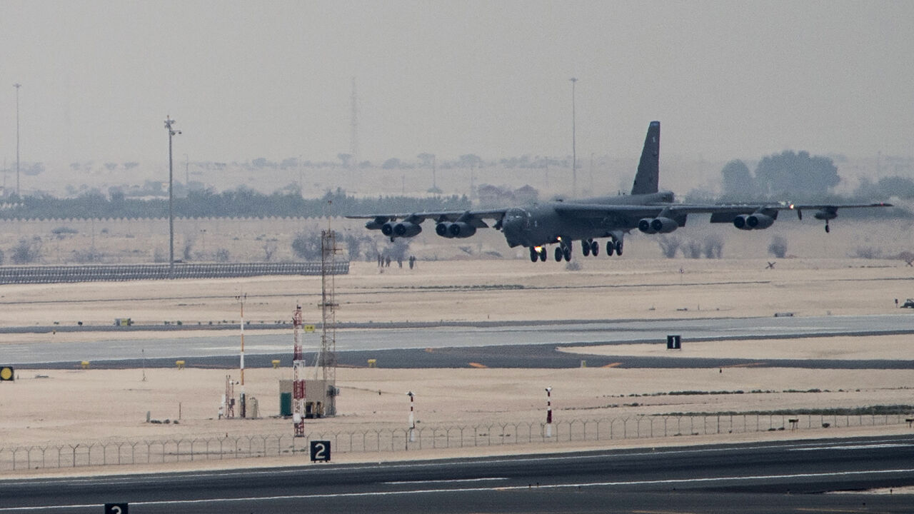 MIDEAST-CRISIS/USA-BOMBERS A U.S. Air Force B-52 Stratofortress from Barksdale Air Force Base, Louisiana, touches down at Al Udeid Air Base, Qatar, April 9, 2016. The U.S. Air Force deployed B-52 bombers to Qatar on Saturday to join the fight against Islamic State in Iraq and Syria, the first time they have been based in the Middle East since the end of the Gulf War in 1991. REUTERS/U.S. Air Force/Staff Sgt. Corey Hook/Handout via Reuters THIS IMAGE HAS BEEN SUPPLIED BY A THIRD PARTY. IT IS DISTRIBUTED, EXACTLY AS RECEIVED BY REUTE