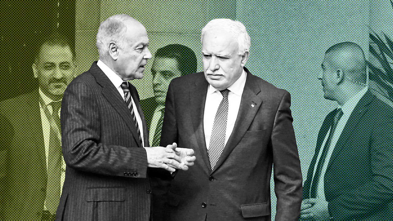 USA-TRUMP/ISRAEL/EGYPT Arab League Secretary General Ahmed Aboul Gheit (L) with Palestinian National Authority Minister of Foreign Affairs Riyad Al Maliki are seen after a meeting with Palestine President Mahmoud Abbas in Cairo, Egypt December 11, 2017. REUTERS/Mohamed Abd El Ghany - RC170C9BBE90