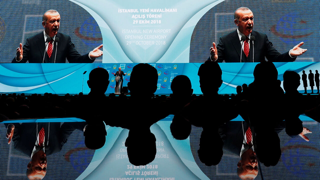 TURKEY-AIRPORT/ Turkey's President Tayyip Erdogan attends the official opening ceremony of Istanbul's new airport, in Istanbul, Turkey, October 29, 2018. REUTERS/Murad Sezer TPX IMAGES OF THE DAY - RC183844E020