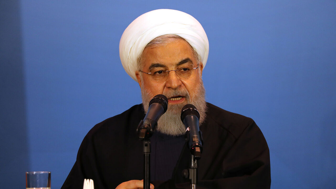 IRAQ-IRAN/ROUHANI Iranian President Hassan Rouhani speaks during a meeting with tribal leaders in Kerbala, Iraq, March 12, 2019. REUTERS/Abdullah Dhiaa Al-Deen - RC1138FEB880