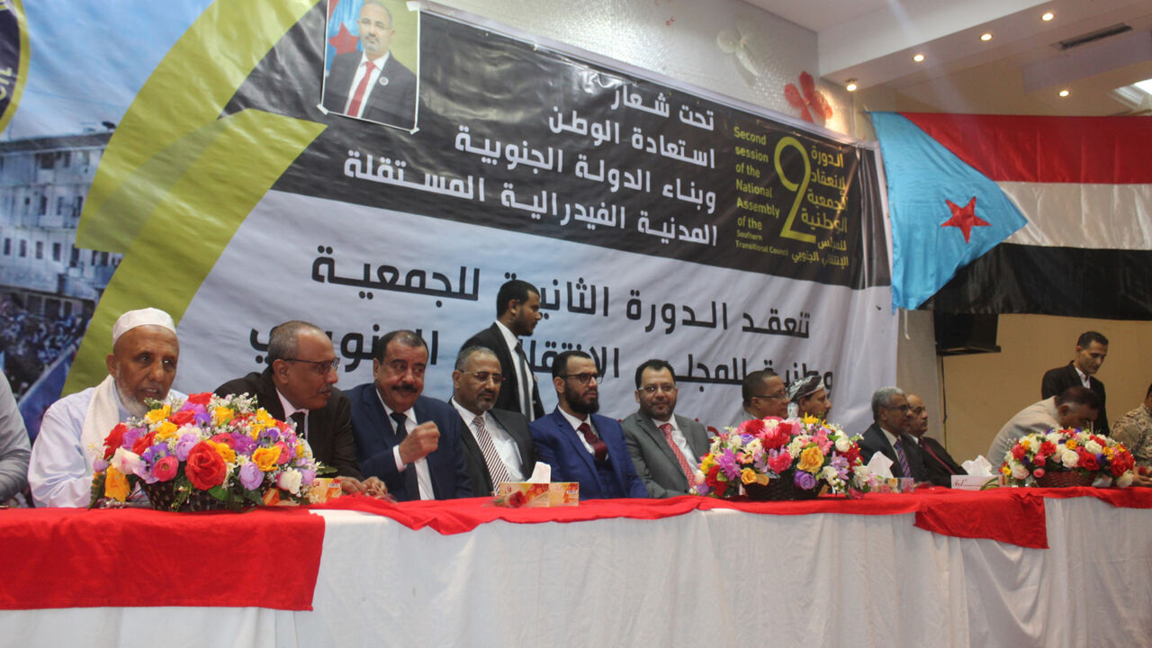 AFP_1DI5WS Members of the Southern Transitional Council (STC) gather for the second session of the STC's national assembly in Mukalla on February 16, 2019. (Photo by Saleh Al-OBEIDI / AFP) (Photo credit should read SALEH AL-OBEIDI/AFP/Getty Images)