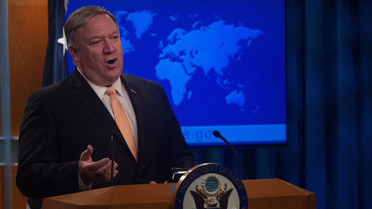 1138713497 US Secretary of State Mike Pompeo speaks during a press conference at the US Department of State in Washington, DC on April 22, 2019. - The United States announced on Monday it will no longer grant sanctions exemptions to Iran's oil customers, potentially punishing allies such as India as it tries to squeeze Tehran's top export. (Photo by ANDREW CABALLERO-REYNOLDS / AFP) (Photo credit should read ANDREW CABALLERO-REYNOLDS/AFP/Getty Images)